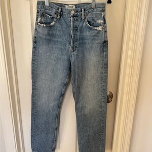 AGOLDE Riley Cropped Slim Straight Jeans